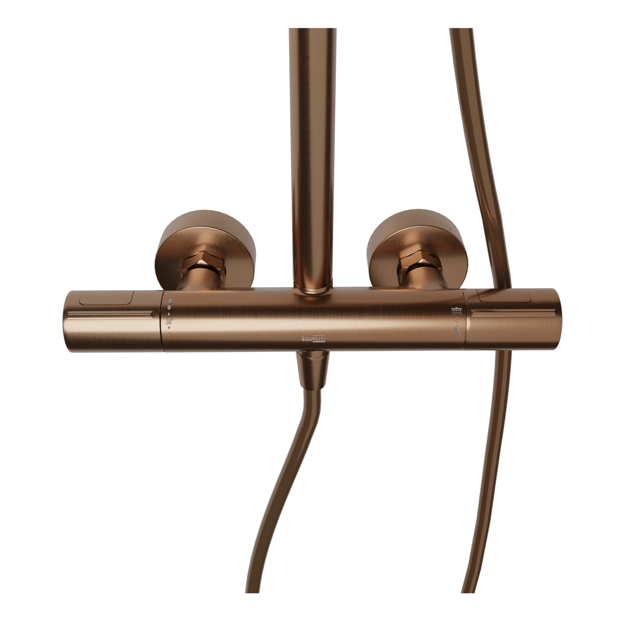 BLAUFOSS Nola 300 opbouw regendoucheset thermostatische kraan Brushed Rosegold