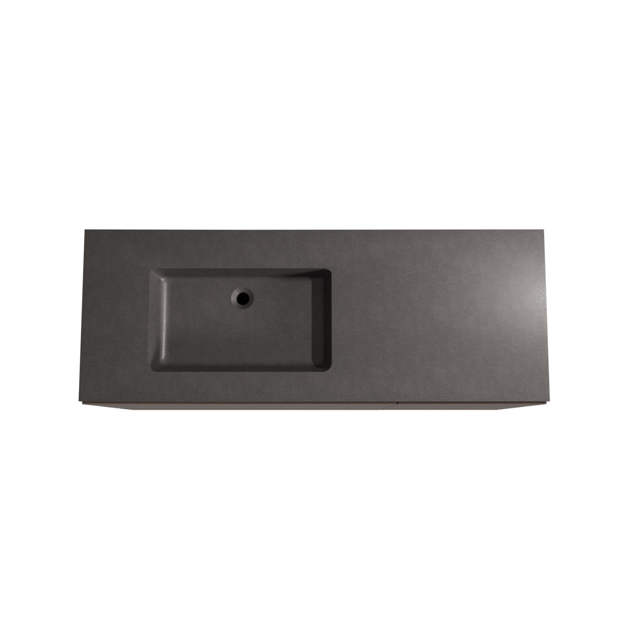 Storke Edge staand badkamermeubel 140 x 52 cm notelaar met Scuro asymmetrisch linkse wastafel in kwarts mat zwart