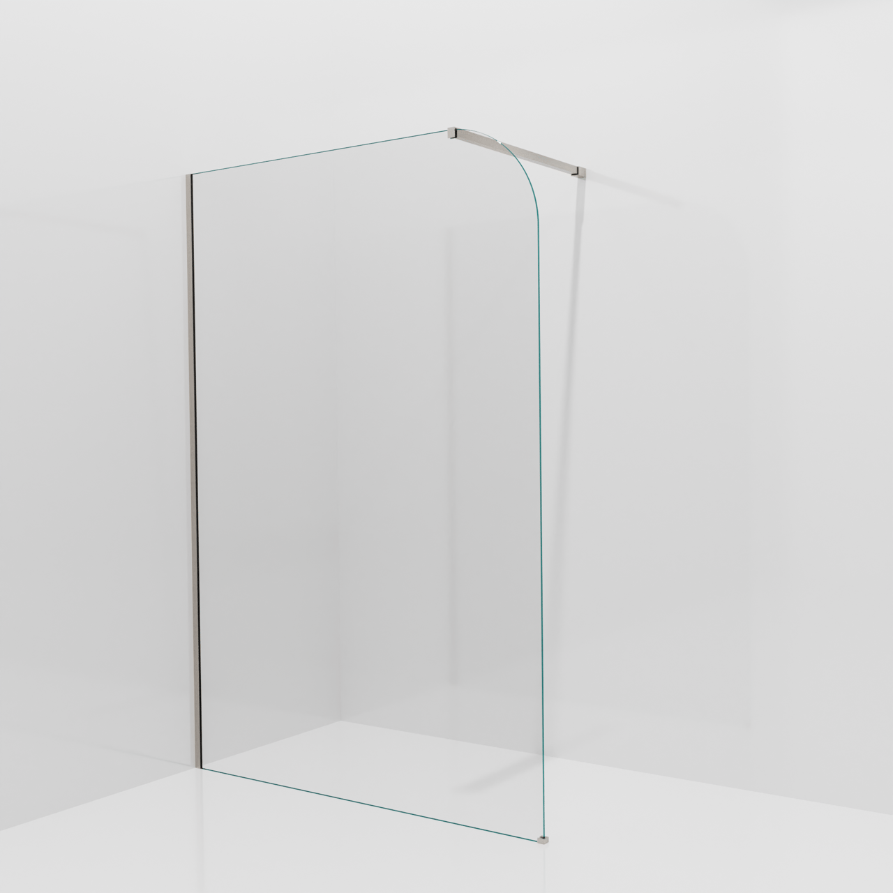 Balmani Modular inloopdouche: 140 x 200 cm, Helder glas afgerond met coating, Brushed CoolMetal profielen