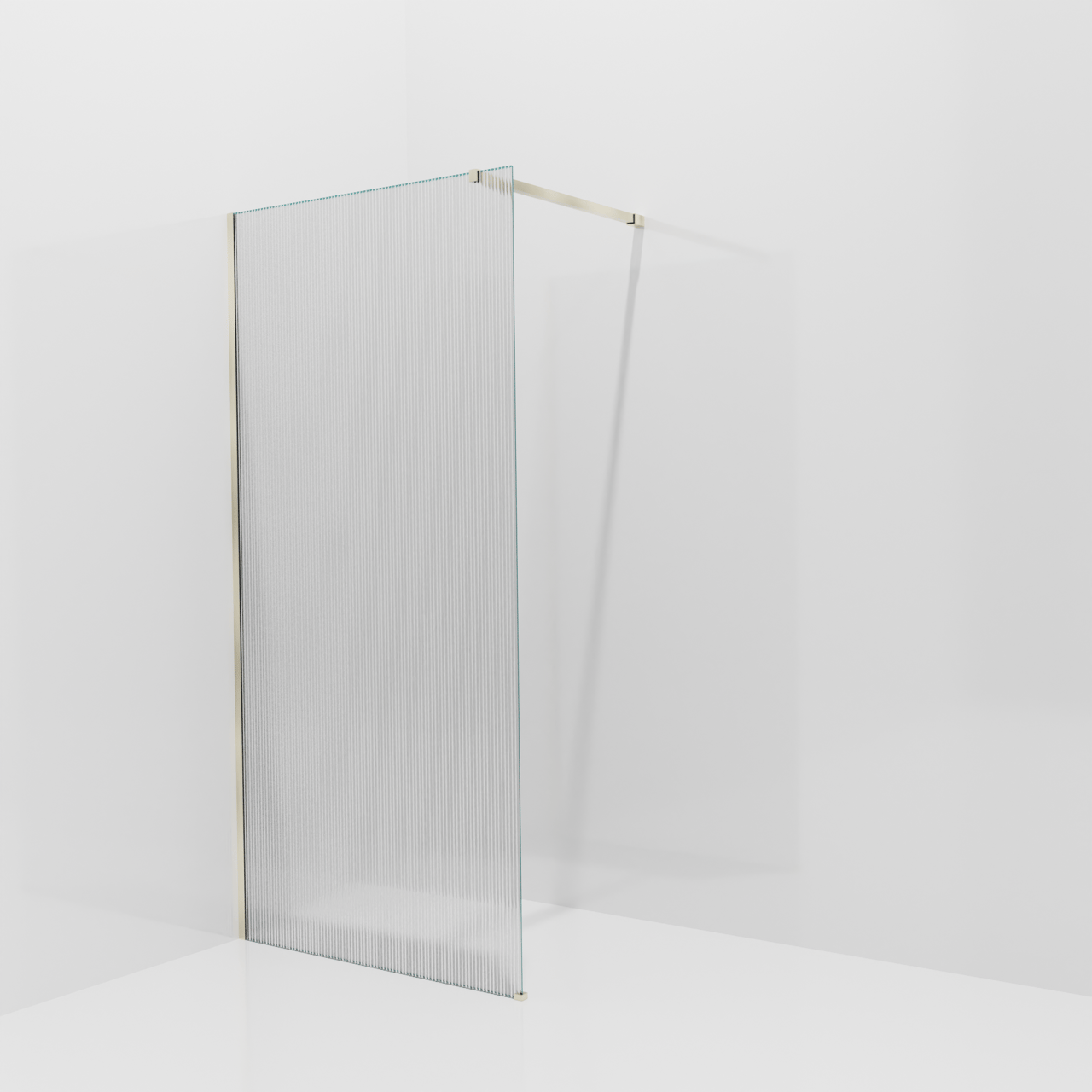 Balmani Modular Walk-In Dusche: 100 x 200 cm, Ribs, inklusive Coating, Profil Brushed Champagne Gold