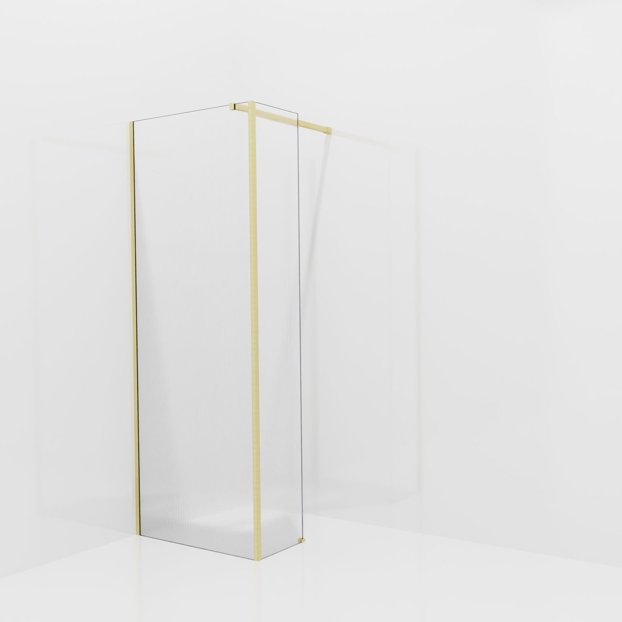 Balmani Modular Walk-In Dusche mit fester Seitenwand: 80 x 200 cm, Ribs, inklusive Coating, Profil Brushed Champagne Gold