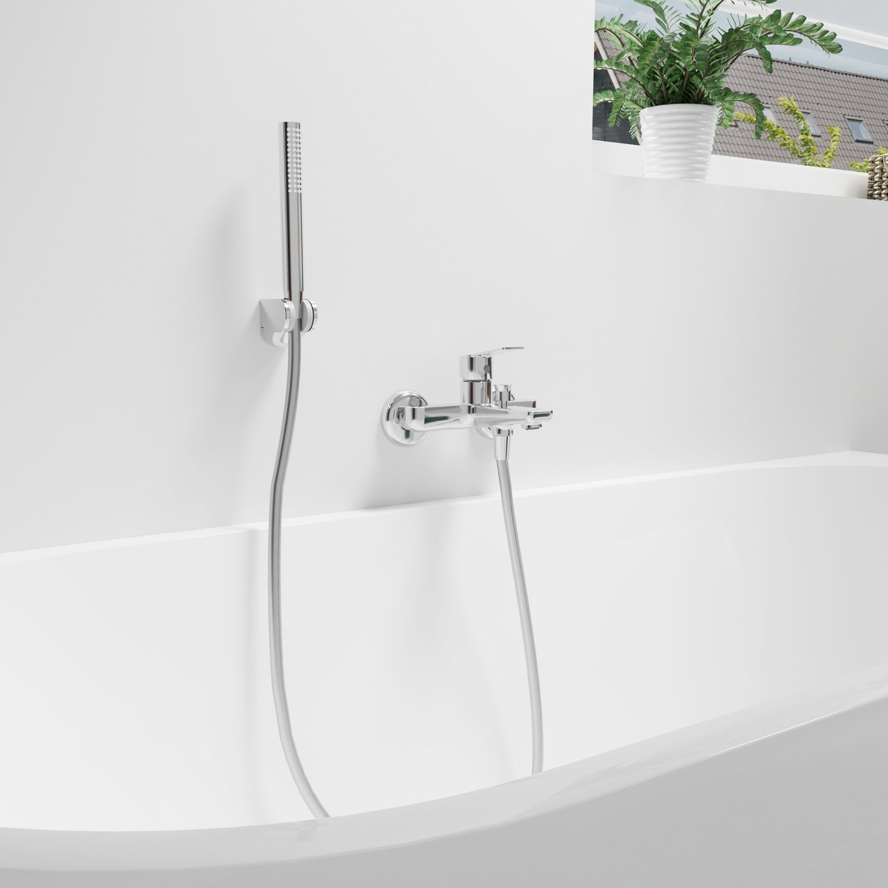 Linie Diversy Handbrause 1 Strahlfunktion Chrom Glänzend
