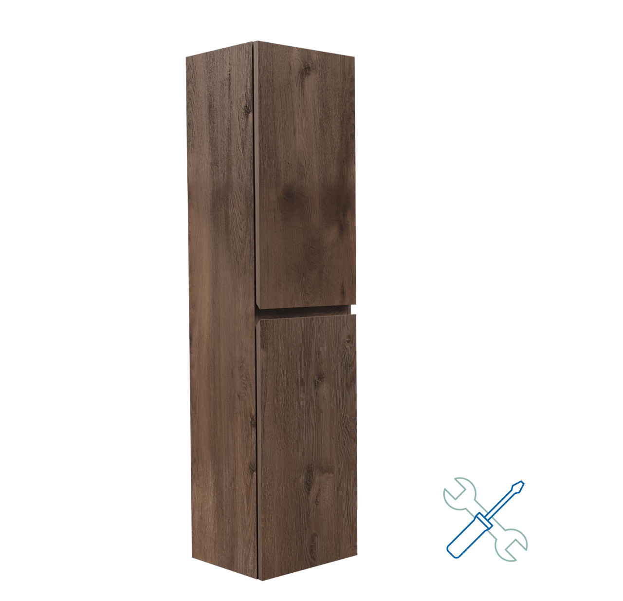 Linie Lado hängender Hochschrank zur Selbstmontage braune eiche 35 x 30 x 140 cm
