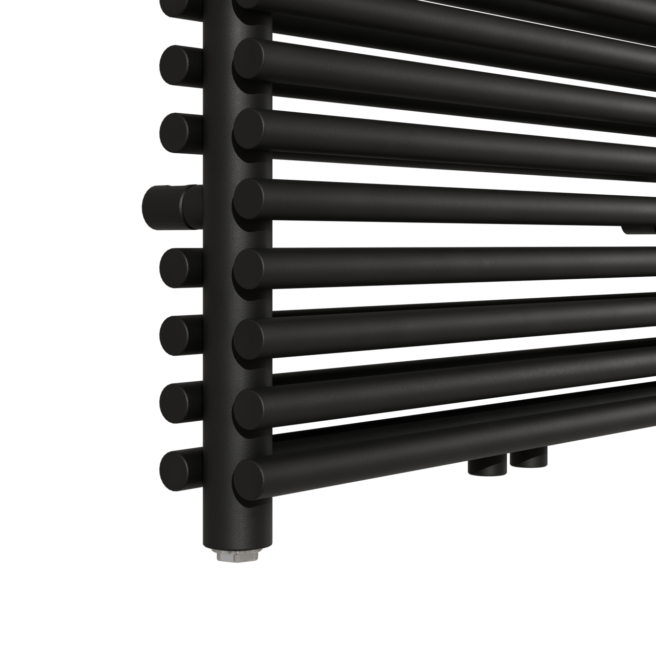 Vipera Alegria dubbele handdoekradiator 60 x 120 cm elektrische verwarming mat zwart zij- en middenaansluiting 1000W, weerstand inbegrepen