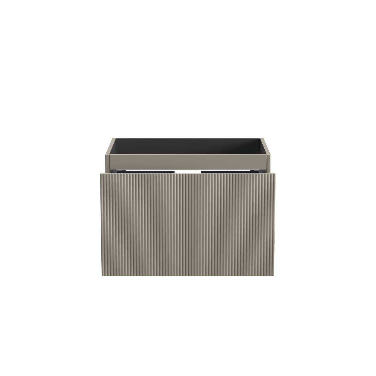 Storke Ribs meuble sous-lavabo suspendu 75 x 52 cm soie grise 2 tiroirs