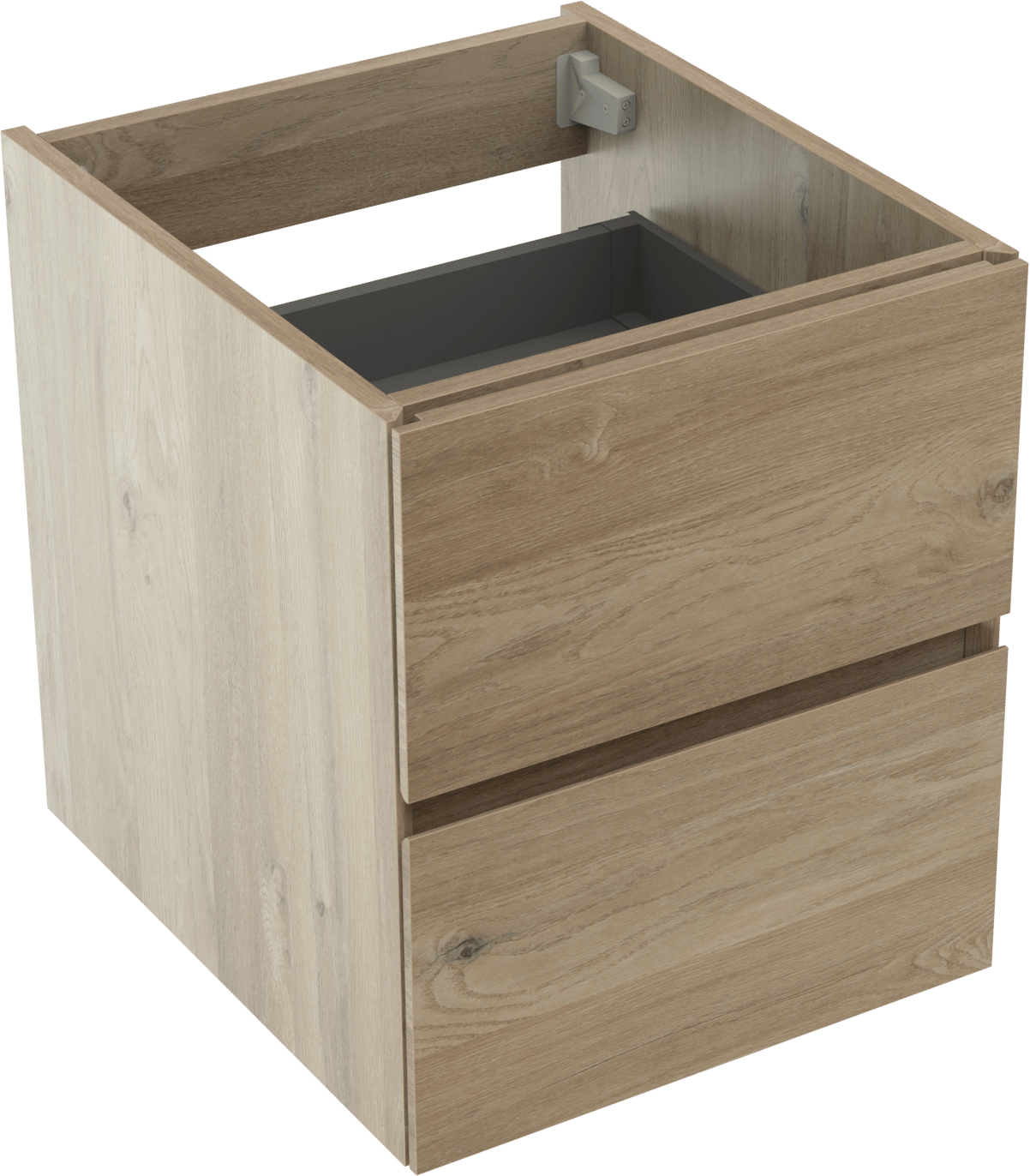 Storke Edge zwevende wastafelonderkast 45 x 52 cm ruwe eik 2 lades