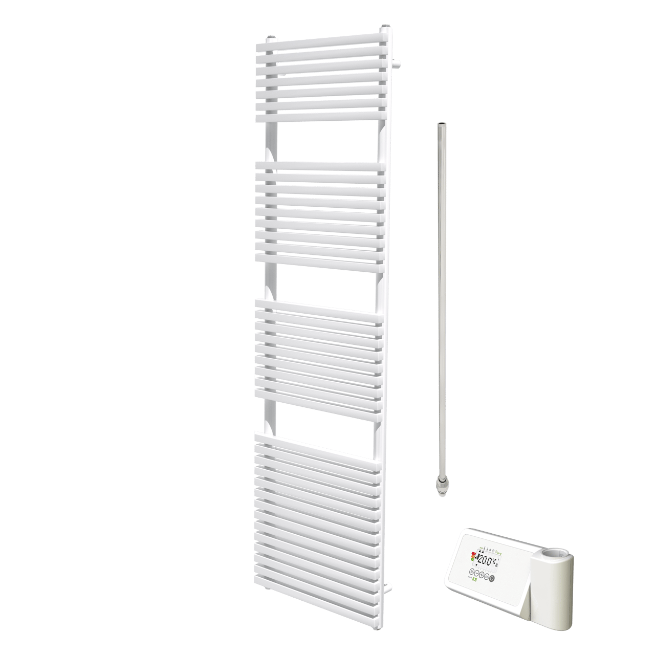 Vipera Vesuvio sèche-serviettes Simple 50 x 180 cm chauffage électrique blanc mat raccordement latéral et central possible 1.000W, résistance incluse