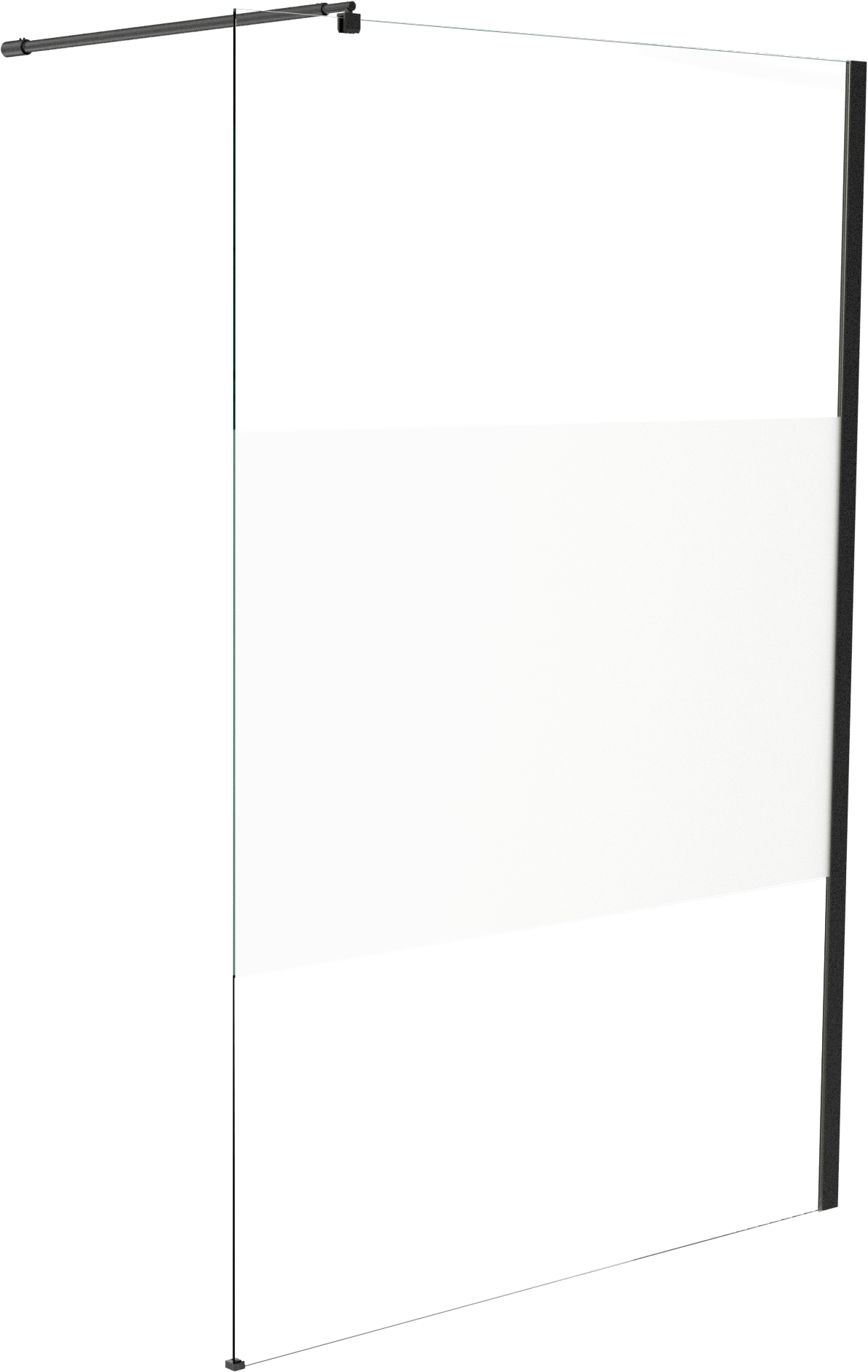Linie Walk-In douche à l'italienne 140 x 200 cm verre transparent avec bande matte profil noir mat