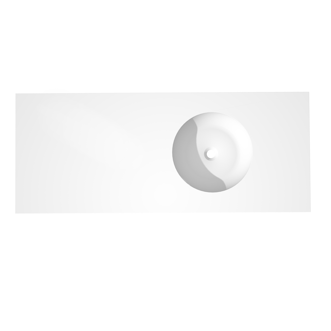 Balmani Tablo Still asymmetrisch rechtse wastafel matte Solid Surface 135 x 55 cm