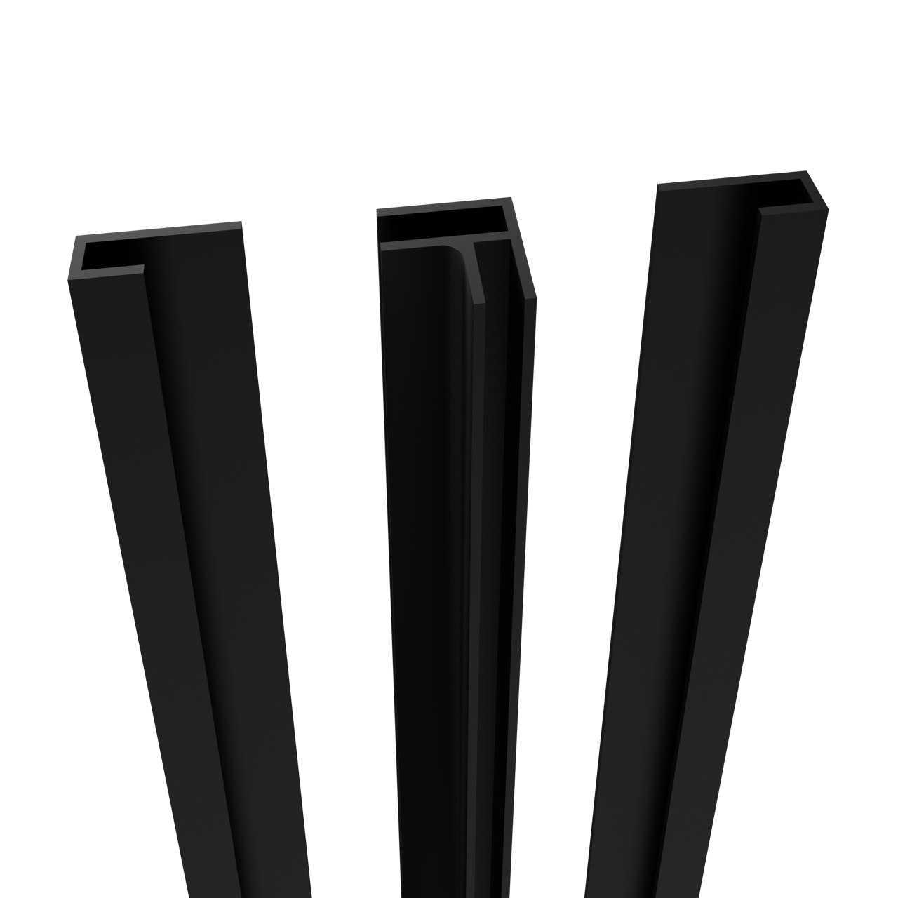 Linie lot de profilés d'angle + profilés latéraux pour panneau mural salle de bain 260 cm noir mat