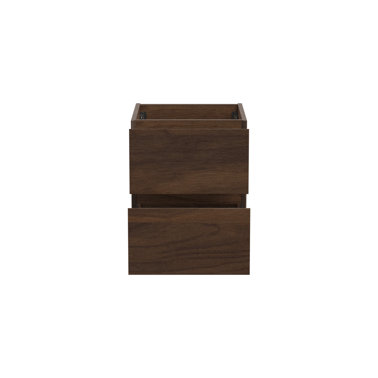 Storke Edge zwevende wastafelonderkast 45 x 52 cm notelaar 2 lades