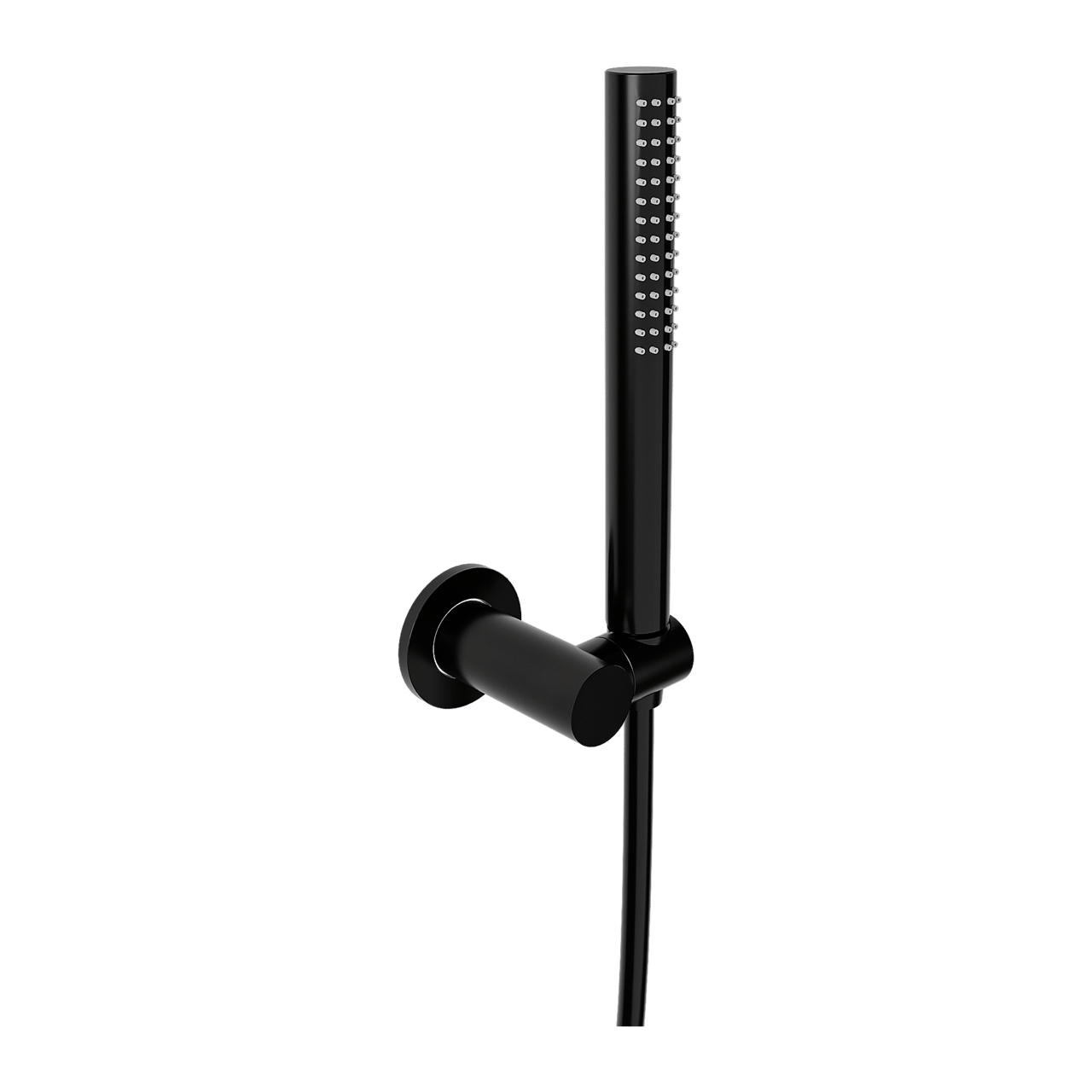 Blaufoss Round Handbrause-Set: 1jet, Schwarz Matt