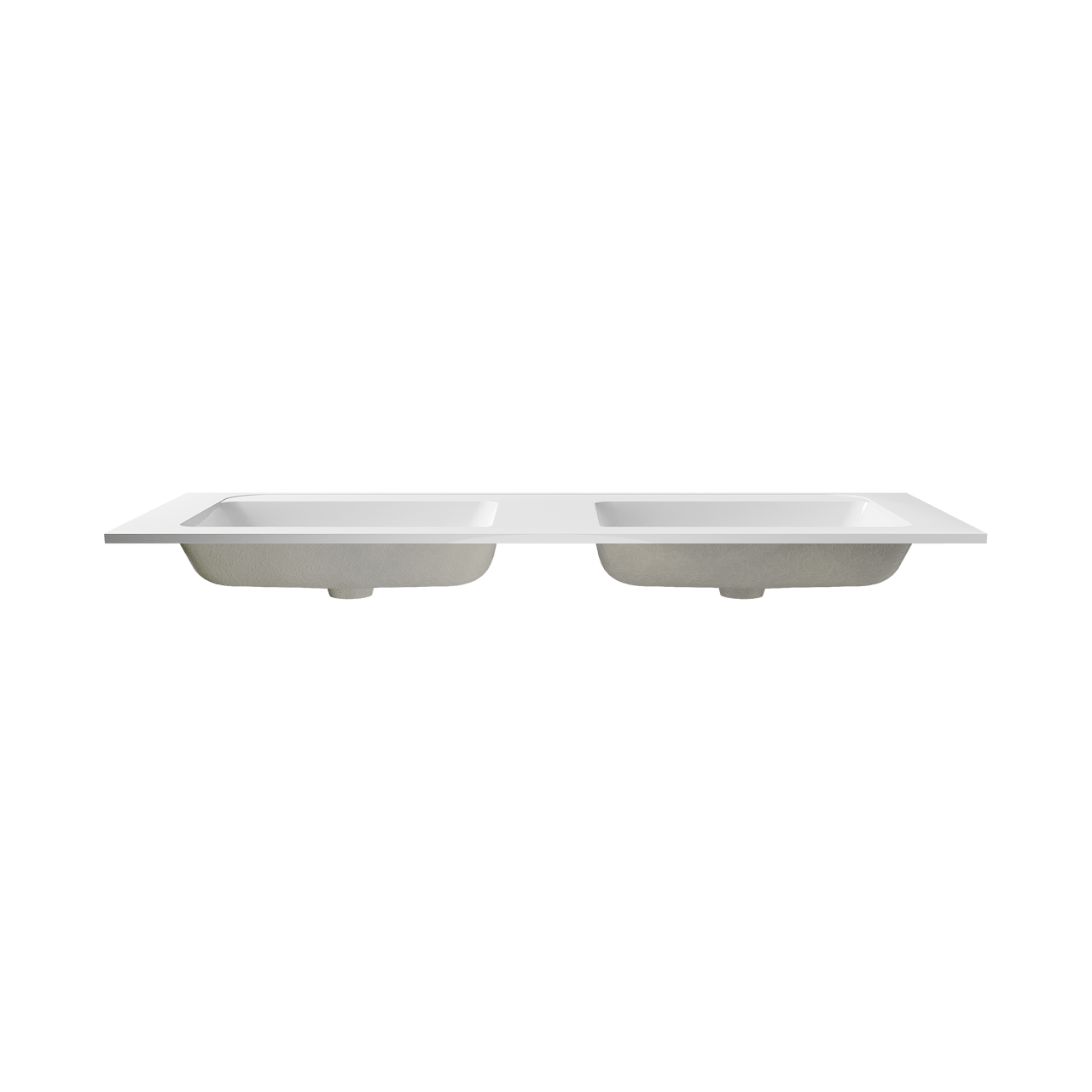 Balmani Tablo Strada dubbele wastafel glanzend composiet marmer 150 x 55 cm