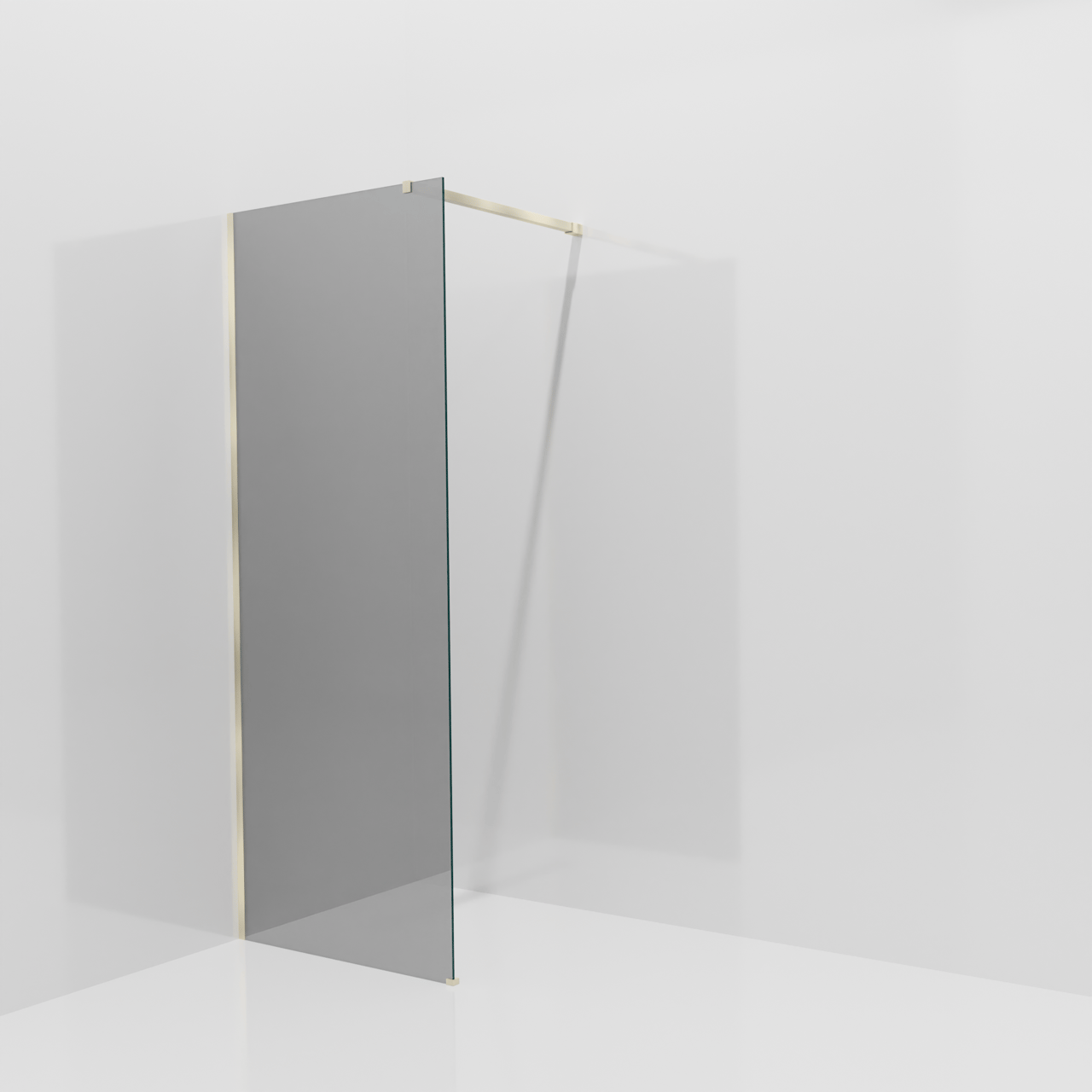 Balmani Modular douche à l'italienne: 80 x 200 cm, Miroir Reflex, Profil Brushed Champagne Gold