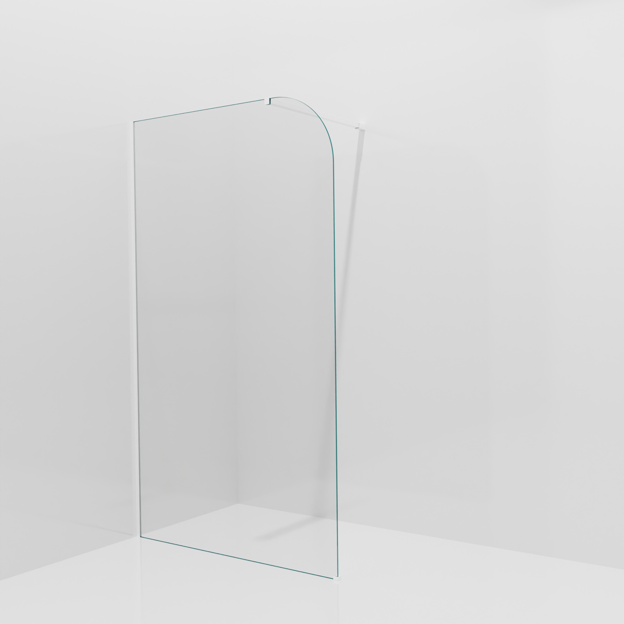 Balmani Modular douche à l'italienne: 120 x 200 cm, Verre transparent arrondi, avec coating, Profil Blanc mat
