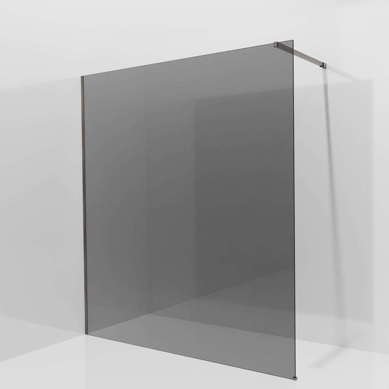 Balmani Modular inloopdouche: 180 x 200 cm, Rookglas, Brushed GunMetal profielen