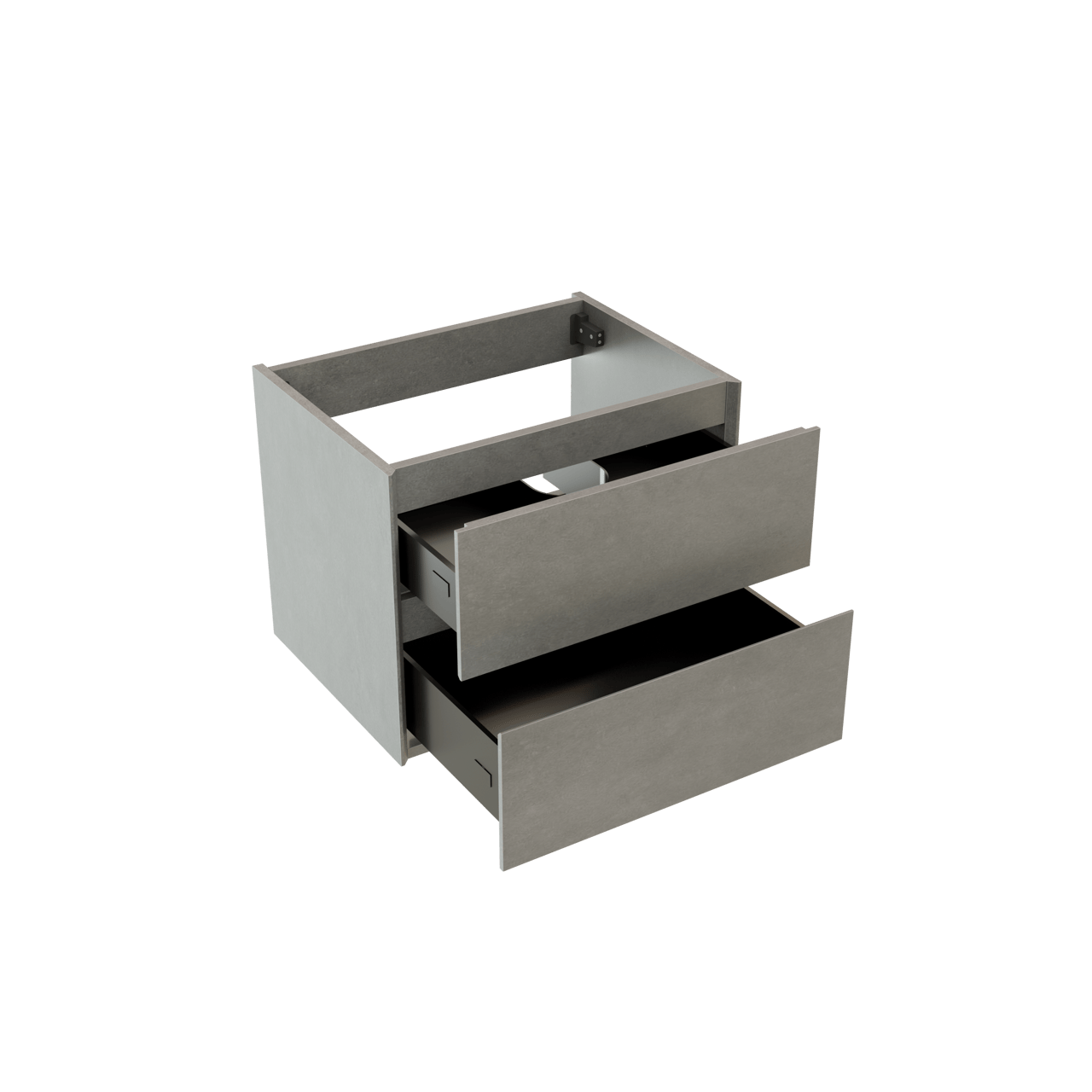 Storke Edge meuble sous-lavabo suspendu 60 x 46 cm béton gris foncé 2 tiroirs