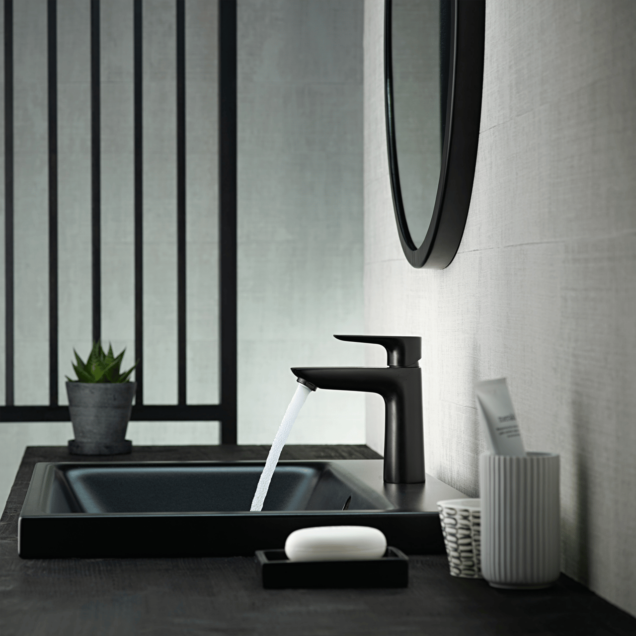 Hansgrohe Talis E 110 Coolstart Waschbecken Armatur: Schwarz Matt