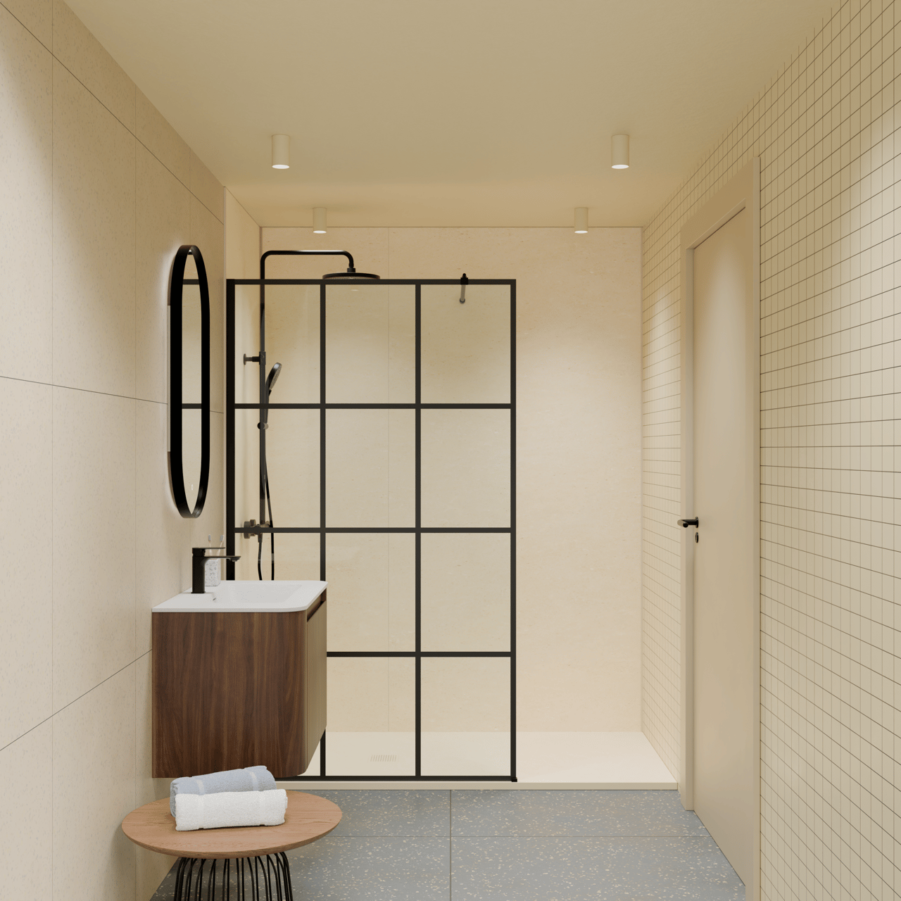 Luca Varess Suite Set revêtement mural de douche 2 x 120x260 cm, SPC, Dizzy cream