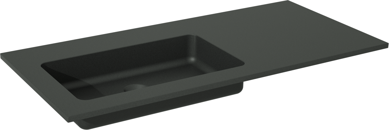 Storke Scuro asymmetrisch linkse wastafel mat kwarts 100 x 46 cm