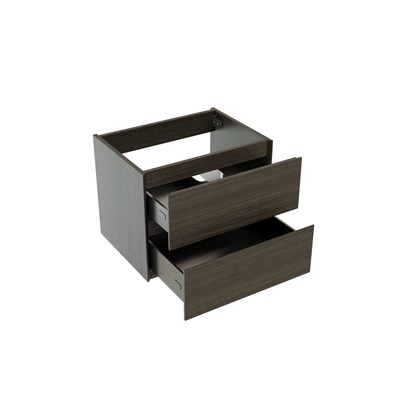 Storke Edge zwevende wastafelonderkast 60 x 46 cm donkere eiken 2 lades