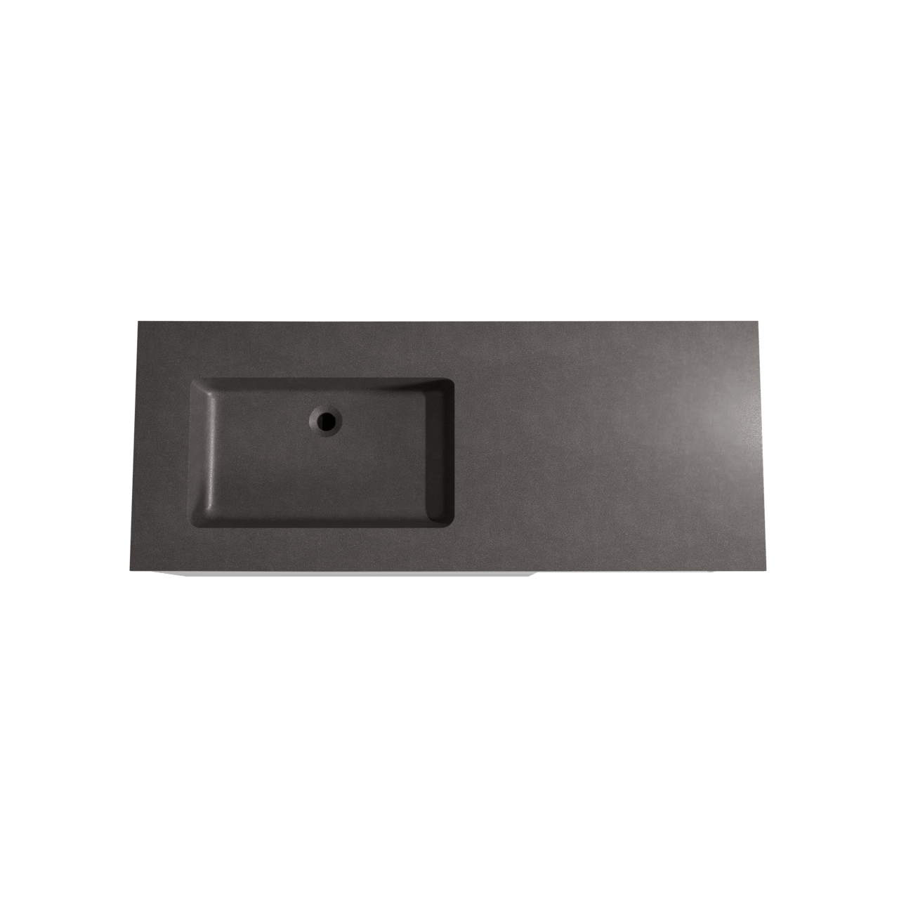 Storke Edge zwevend badmeubel 130 x 52 cm hoogglans wit met Scuro asymmetrisch linkse wastafel in kwarts mat zwart