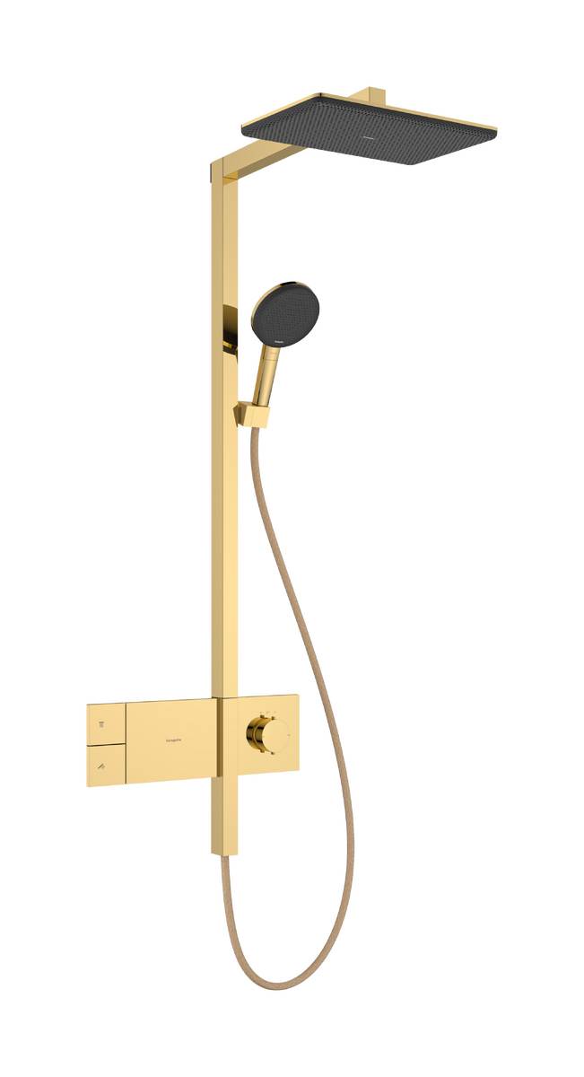 Hansgrohe Raindance Alive Q Showerpipe regendoucheset 210/340 1jet, Ecosmart met Showerselect Comfort Polished Gold Optic