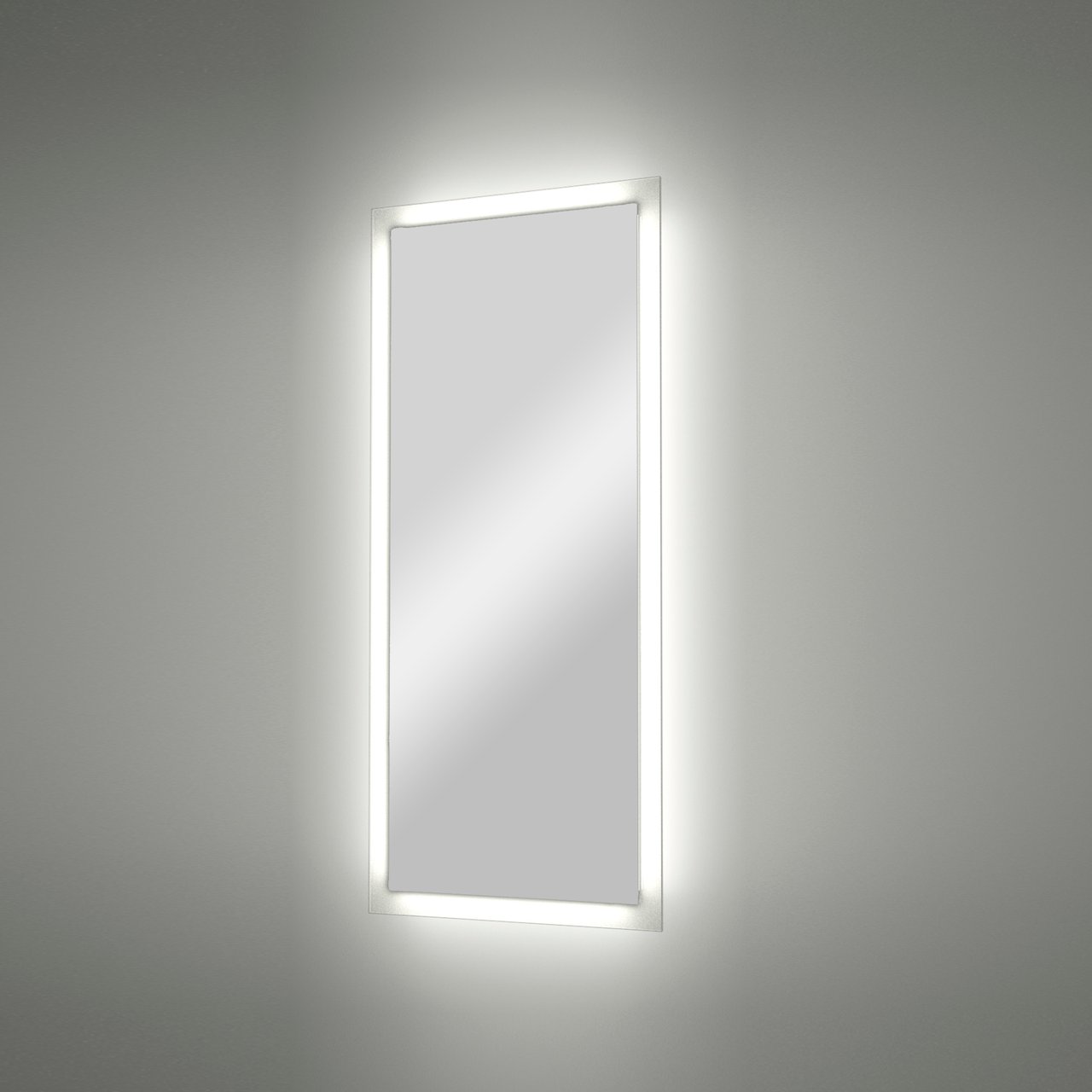Balmani Vizio rechteckiger Badezimmerspiegel, 40 x 90 cm, mit Spiegelbeleuchtung