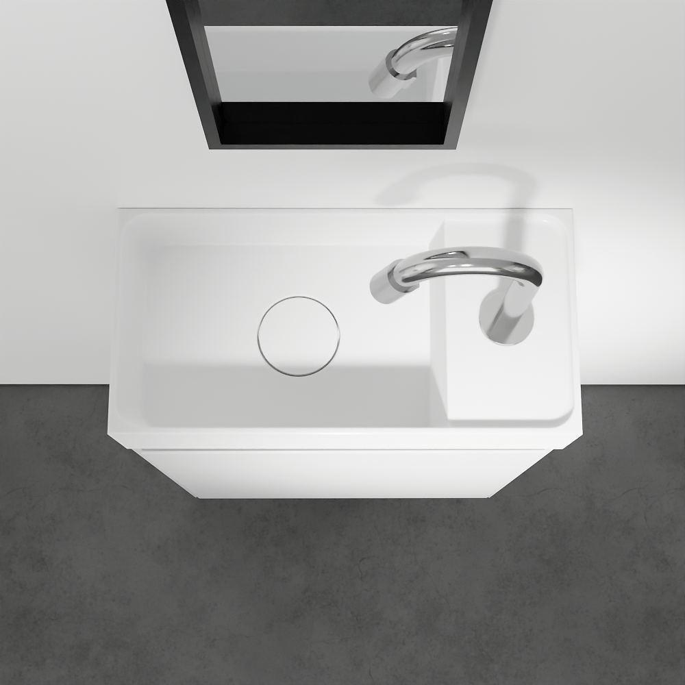 Balmani Mitra zwevend toiletmeubel 42 x 21 cm mat wit met Dama wastafel in matte Solid Surface