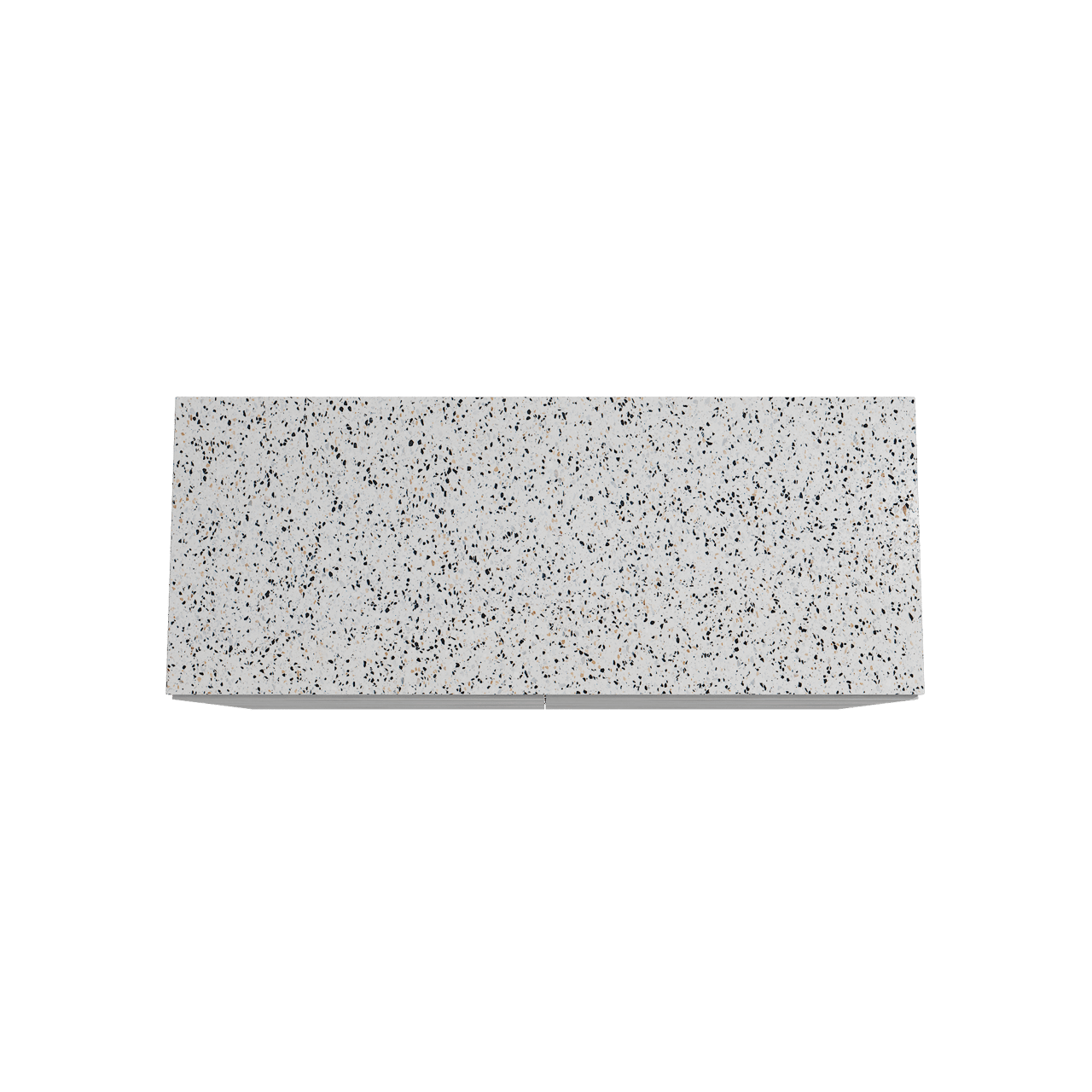 Storke Edge staand badmeubel 130 x 52 cm beton donkergrijs met Tavola enkel of dubbel wastafelblad in mat wit/zwart terrazzo