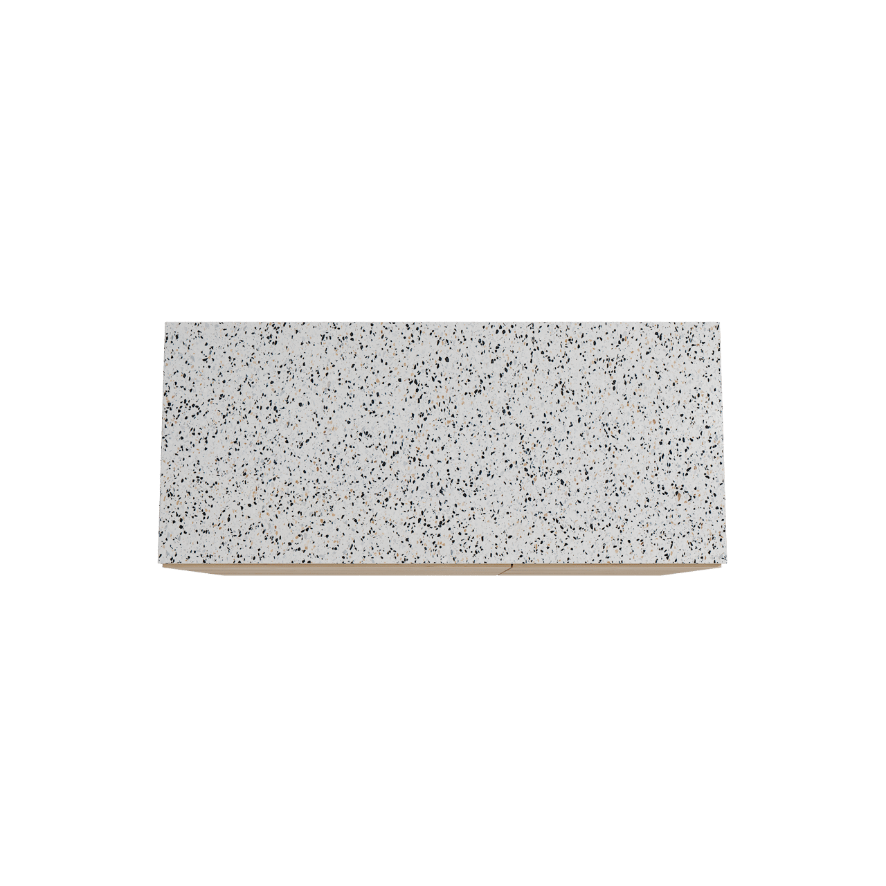 Storke Edge freistehendes Möbelstück Set: 120 x 52 cm, Rohe Eiche, mit Tavola Einzel- oder Doppel Waschtischplatte, Terrazzo in Weiß/Schwarz matt