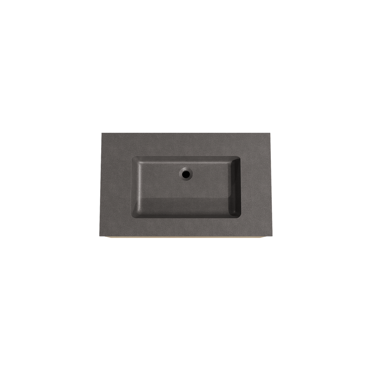 Storke Edge meuble salle de bains suspendu 85 x 52 cm chêne brut avec Scuro plan simple en quartz noir mat