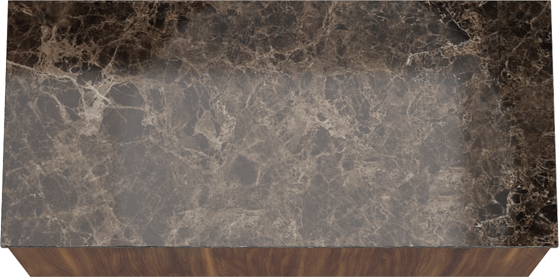 Balmani Sfera by Lucida zwevend badkamermeubel 120 x 55 cm amerikaanse notelaar met Stretto enkel of dubbel tablet in marmer dark emperador