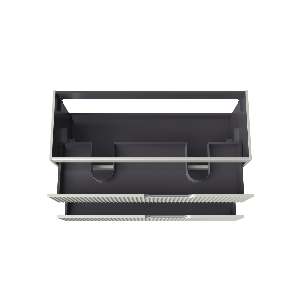 Linie Ribbo meuble sous-lavabo suspendu 120 x 46 cm Greige 2 tiroirs