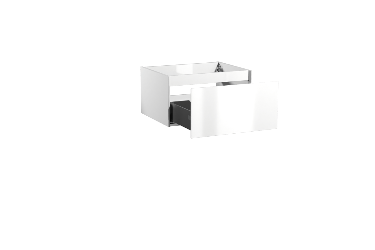 Storke Edge meuble sous-lavabo suspendu 65 x 52 cm blanc brillant 1 tiroir