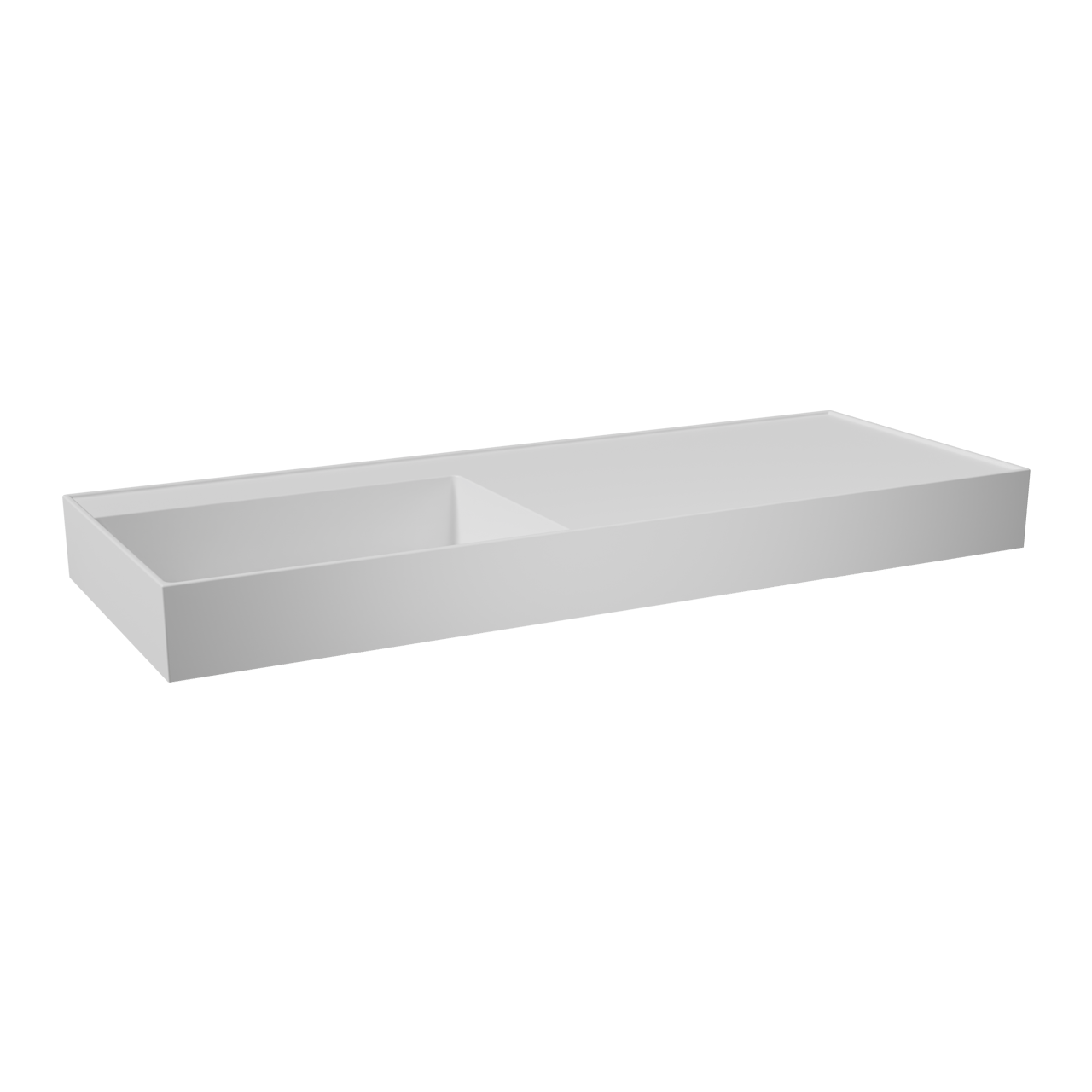 Balmani Argila asymmetrisch linkse wastafel composietmarmer mat wit 120 x 46 cm