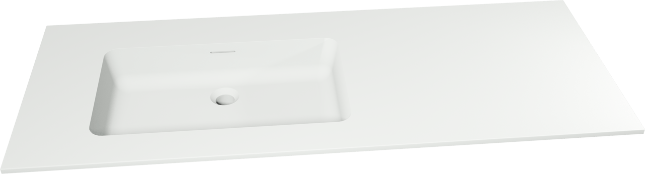 Storke Mata Waschtisch, links, Solid Surface matt, 130 x 52 cm, Schrankkombination 45 cm