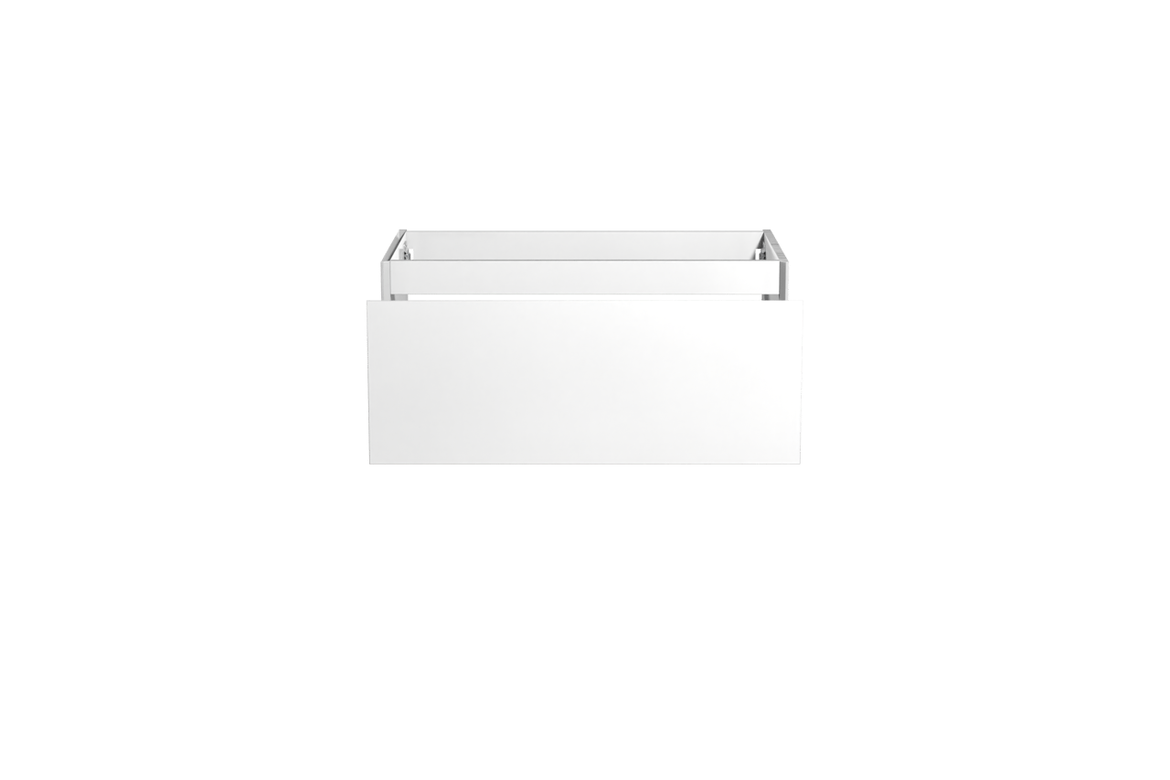 Storke Edge hängender Waschbeckenunterschrank: 85 x 52 cm, Weiß glänzend, 1 Schublade