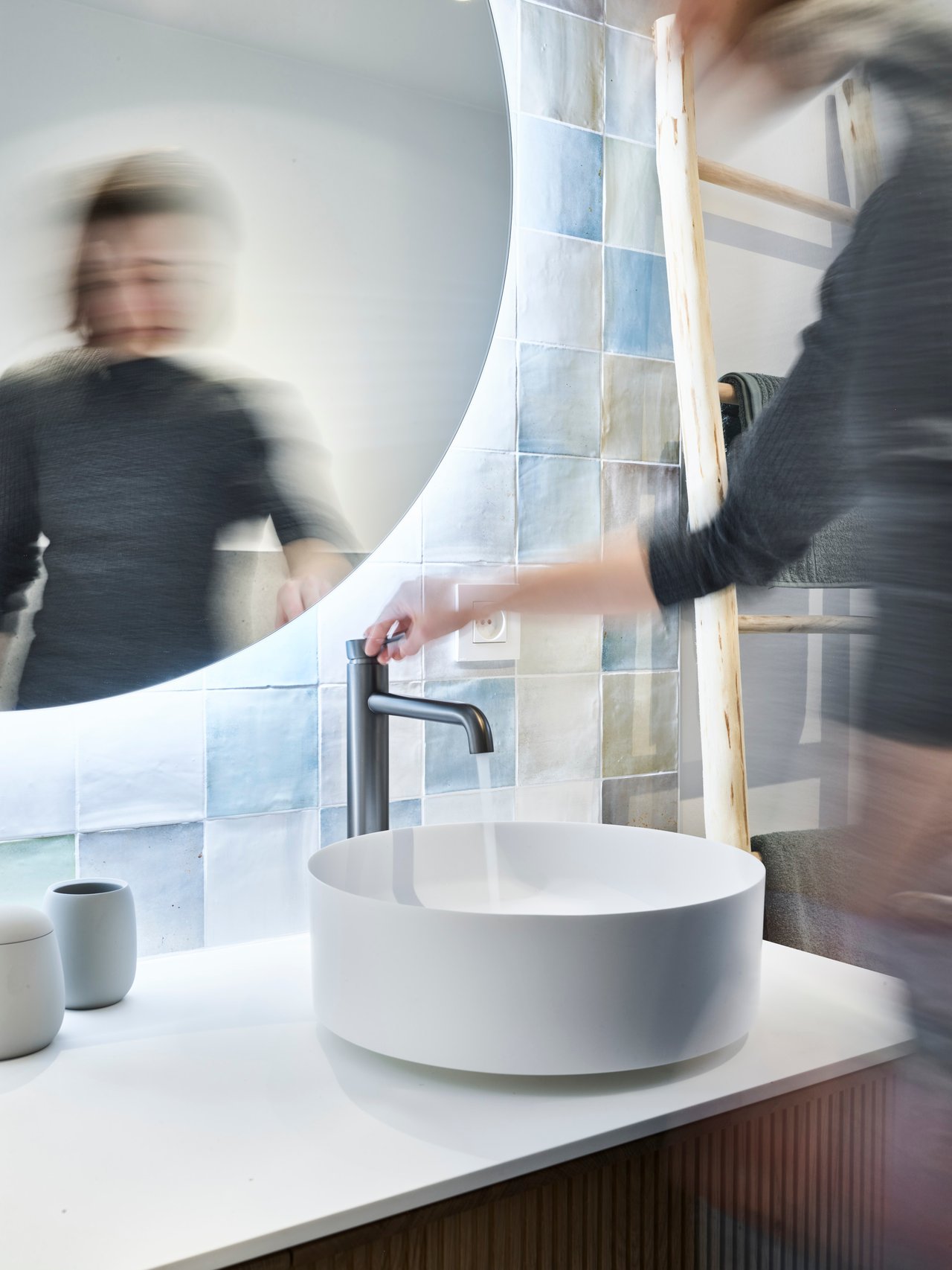 Balmani Fato vasque à poser Solid Surface mat rond Ø 37,5 cm