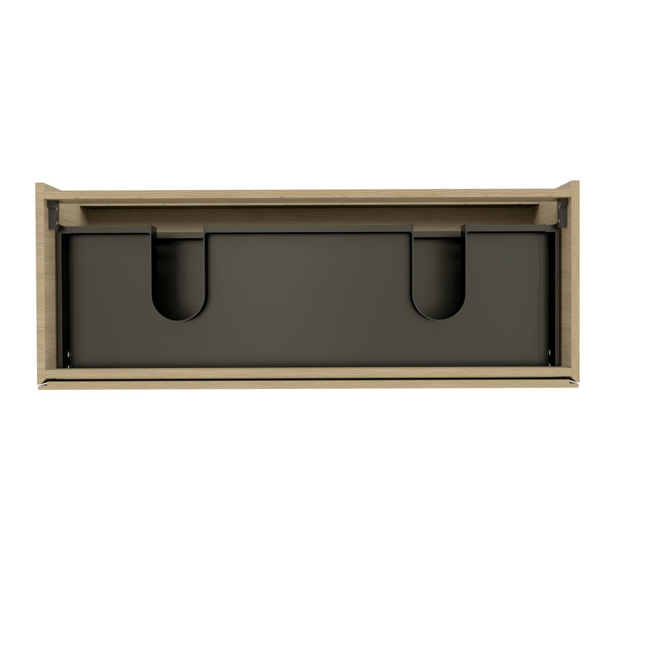 Storke Edge zwevende wastafelonderkast 120 x 46 cm natuur eik 2 lades 2 sifonuitsparingen