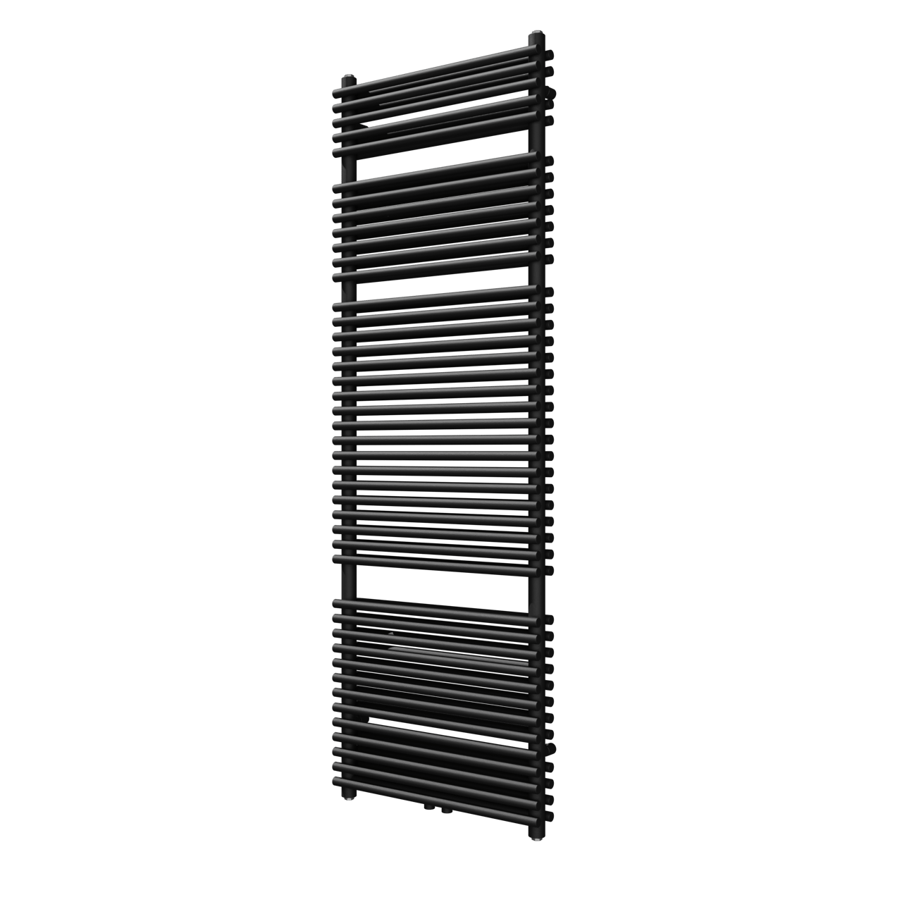 Vipera Alegria dubbele handdoekradiator 60 x 180 cm centrale verwarming mat zwart zij- en middenaansluiting 2010W