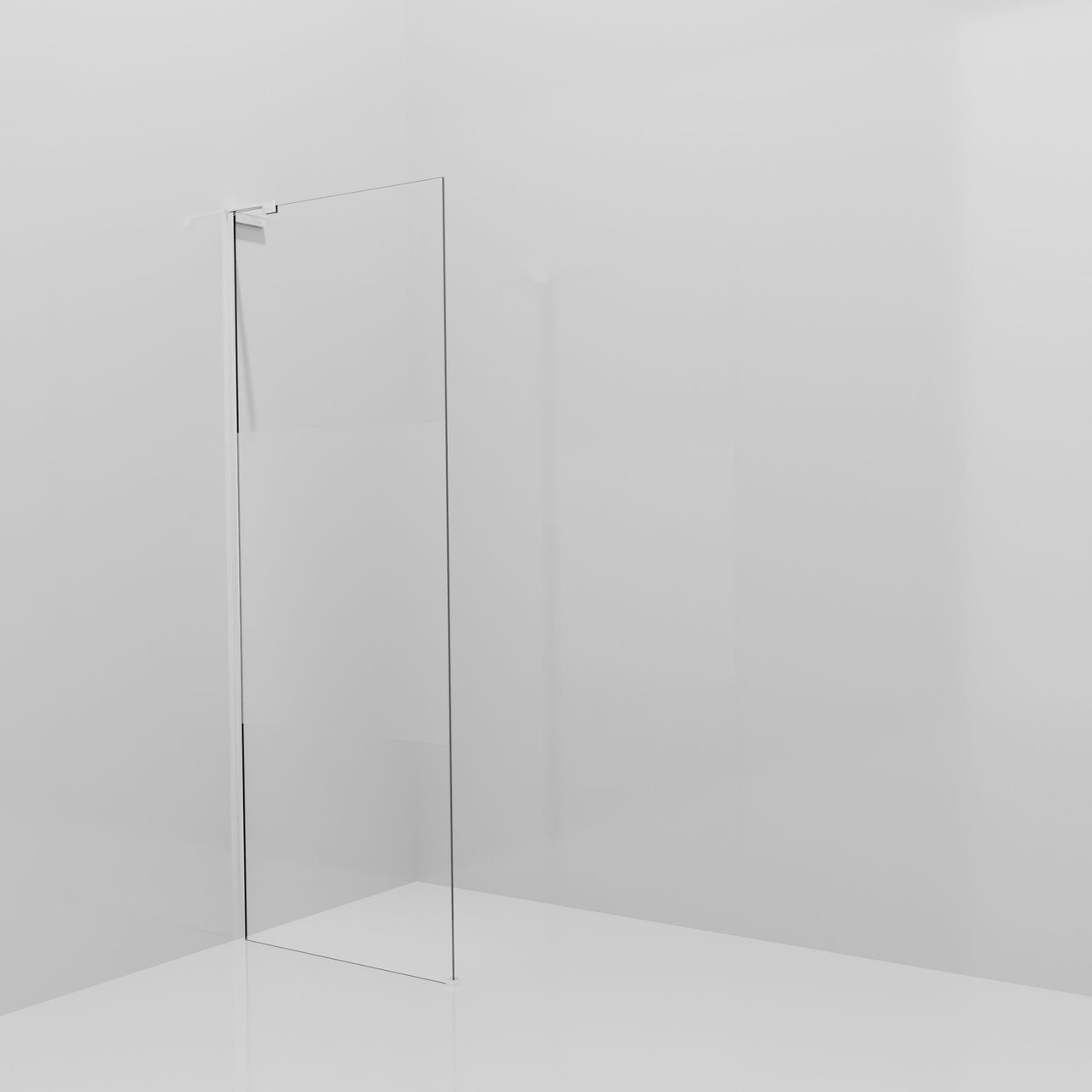 Balmani Modular inloopdouche: 80 x 200 cm, Helder glas met matte strook, Glanzend chroom profielen met L-Shape