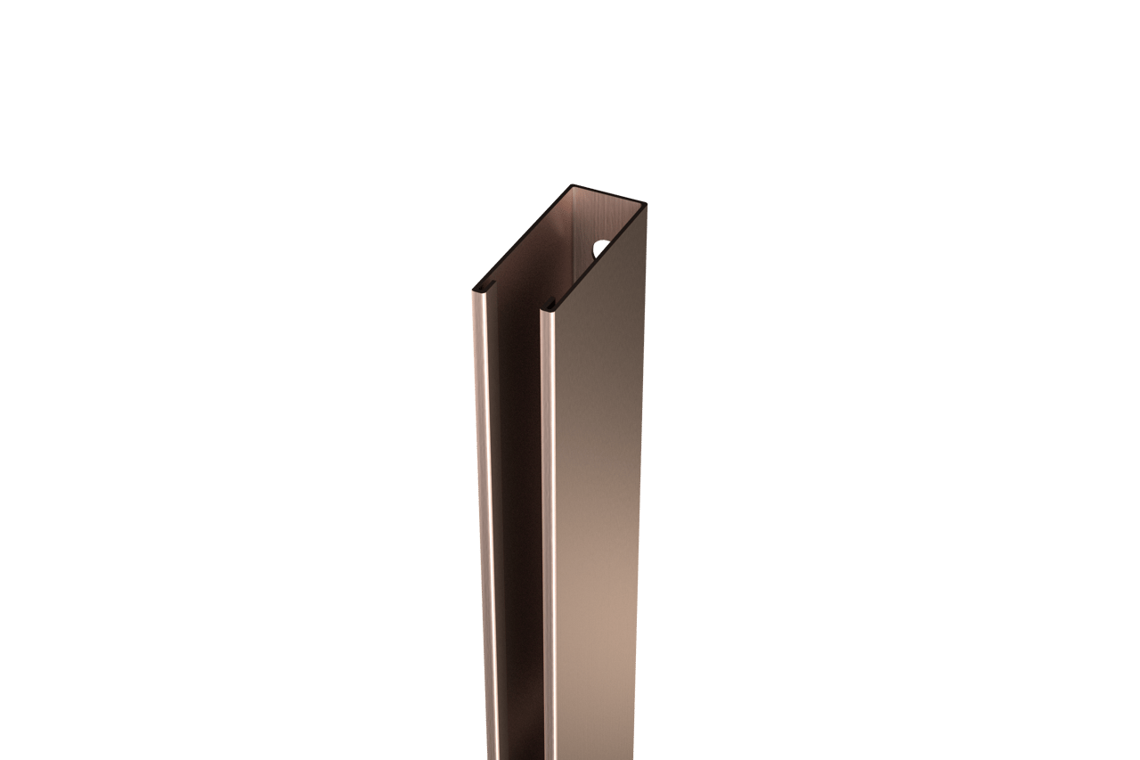 Balmani Modular inloopdouche 180 x 200 cm helder glas Brushed Rosegold profiel