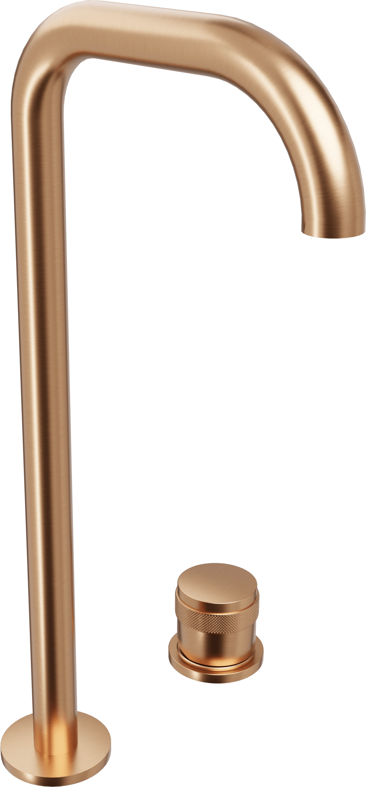 Blaufoss Pavilion Flat verhoogde 2-gats wastafelkraan Brushed Rosegold