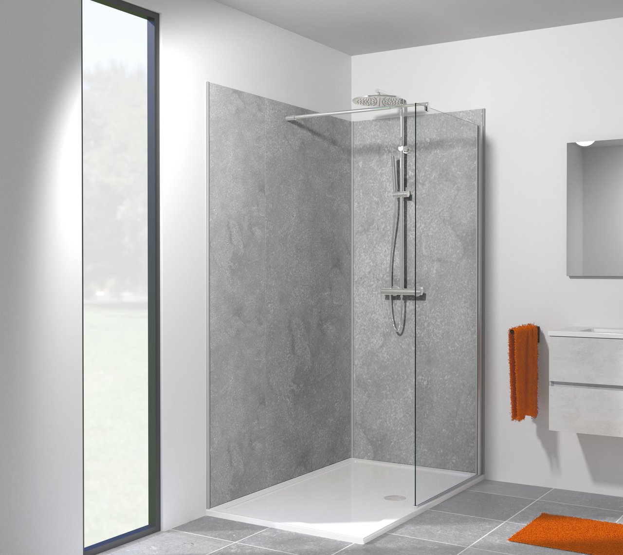 Linie lot de profilés d'angle + profilés latéraux pour panneau mural salle de bain 210 cm PVC Oregon