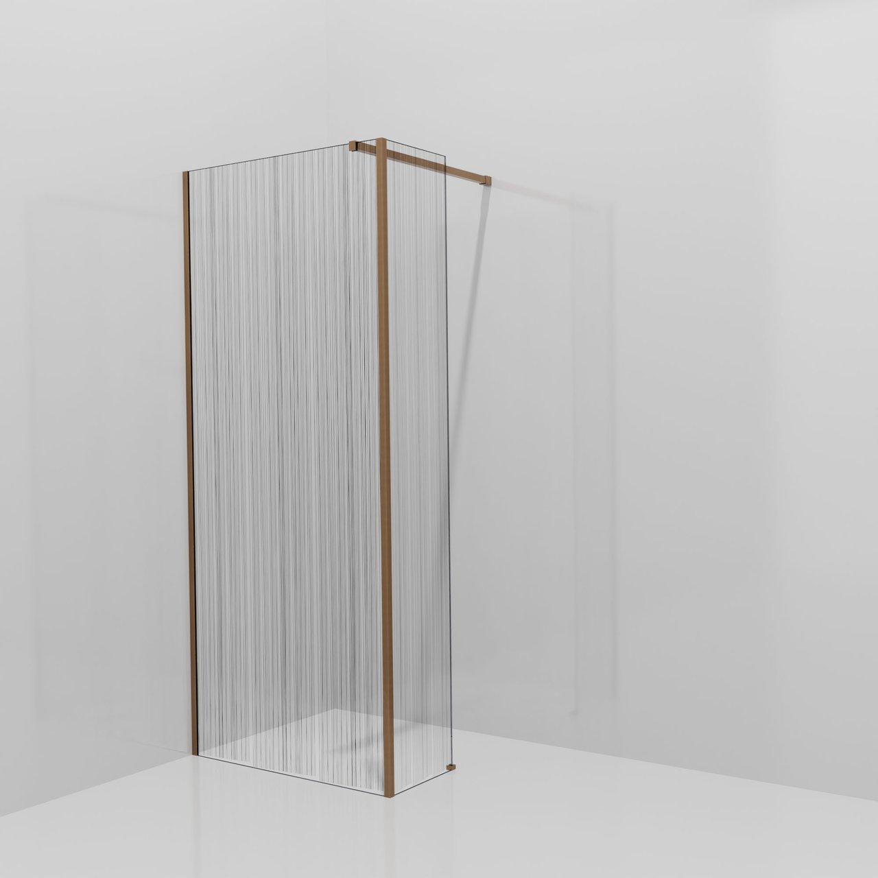 Balmani Modular Walk-In Dusche mit fester Seitenwand: 90 x 200 cm, Mikado, inklusive Coating, Profil Brushed Rosegold