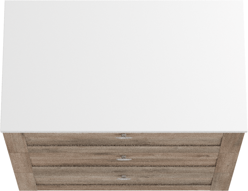 Linie Classo staand badkamermeubel 80 x 46 cm grijze eik met Lado enkel tablet in composietmarmer mat wit