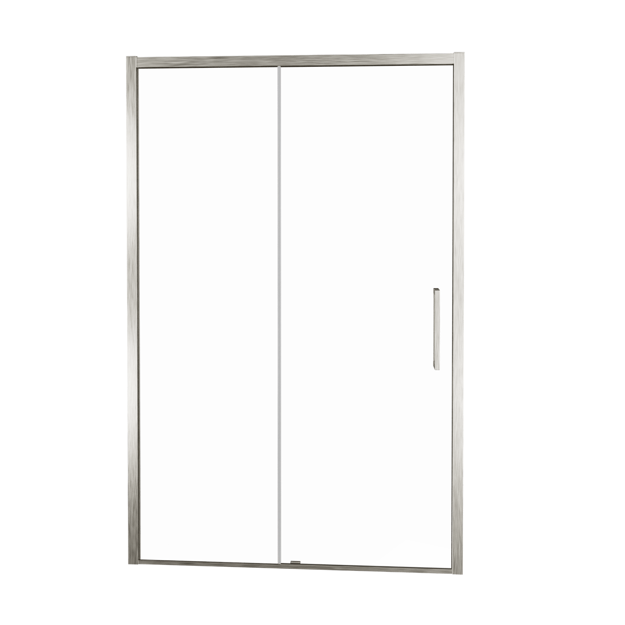Balmani Senses Design Dusche Schiebetür, umkehrbar, 160 cm x 210 cm, Klarglas, Profil Brushed CoolMetal