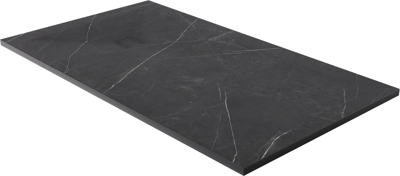 Luca Varess Suite douchebak 160 x 90 cm composietmarmer Marble Dark 