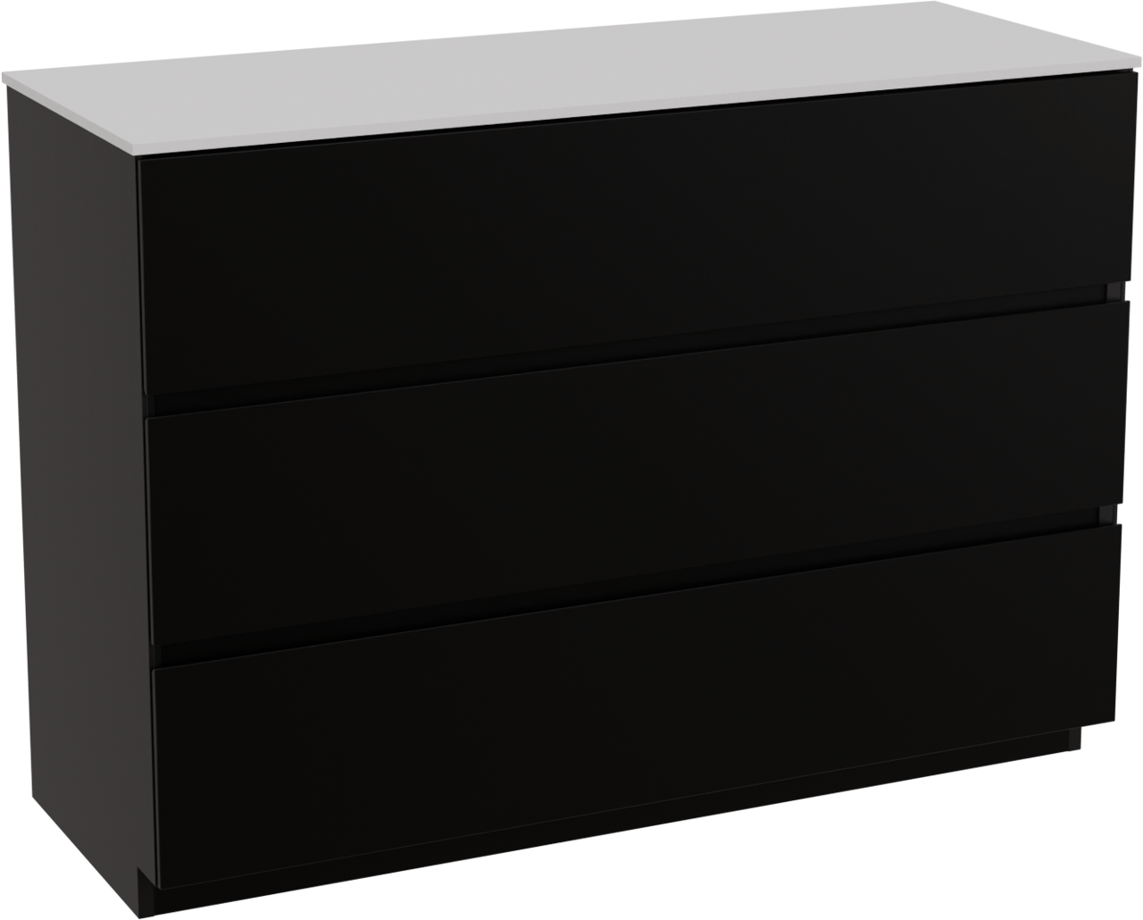 Storke Edge freistehendes Möbelstück Set: 120 x 46 cm, Schwarz matt, mit Tavola Einzel- oder Doppel Waschtischplatte, Solid Surface Weiß matt